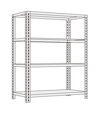 【直送品】 サカエ ショップラック（均等耐荷重：８０ＫＧ／段・４段タイプ） SHR-2314P (026113) 【大型】