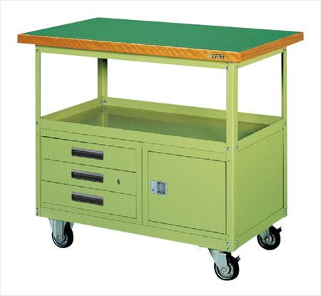 【直送品】 サカエ 移動作業車(下段3段引出し・ロッカー付) SKR-300 (021703) 【大型】
