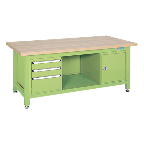 【直送品】 サカエ 超重量作業台Wタイプ(キャビネットW-0N、W-3N付) WM-83F0B (032745) 【大型】