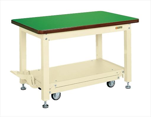 【直送品】 サカエ 重量作業台KWCタイプ(ペダル昇降移動式) KWCF-188I (035789) 【大型】