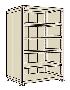 【ポイント15倍】【直送品】 サカエ 中軽量棚PMLW型パネル付(250KG/段・単体・6段) PMLW-2156 (197374) 【特大・送料別】