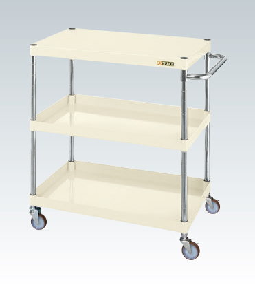 【直送品】 サカエ CSパールワゴン(軽量タイプ・直進安定金具付) CSP-9083LYNUI (320763) 【大型】