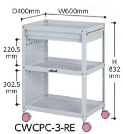 【ポイント15倍】【直送品】 山金工業 色彩ワゴン CWCPC 3 RE (チェリーピンク) 【大型】 :yama cwcpc 3 re:工具屋さん