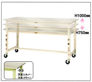 【直送品】 山金工業 ワークテーブル SWS3AC-1275-SG 【大型】