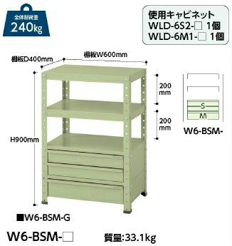 【ポイント15倍】【直送品】 山金工業 ワゴン W6 BSM G 【大型】 :yama w6 bsm g:工具屋さん