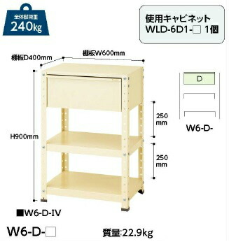 【ポイント15倍】【直送品】 山金工業 ワゴン W6-D-IV 【大型】