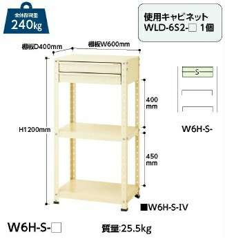 【直送品】 山金工業 ワゴン W6H-S-IV 【法人向け、個人宅配送不可】 【大型】