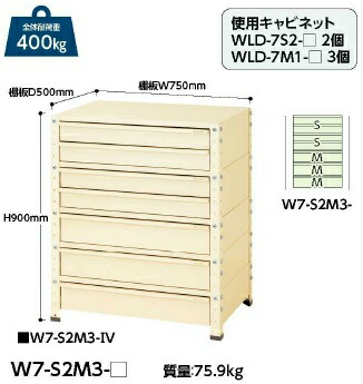 【直送品】 山金工業 ワゴン W7-S2M3-IV 【法人向け、個人宅配送不可】 【大型】