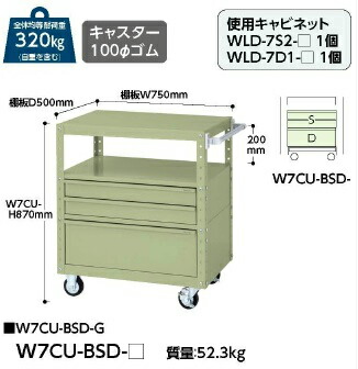 【直送品】 山金工業 スペシャルワゴン W7CU BSD G 【大型】 :k yama w7cu bsd g:工具屋さん