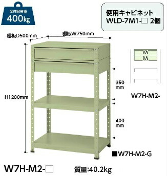 【ポイント15倍】【直送品】 山金工業 ワゴン W7H M2 G 【大型】 :yama w7h m2 g:工具屋さん