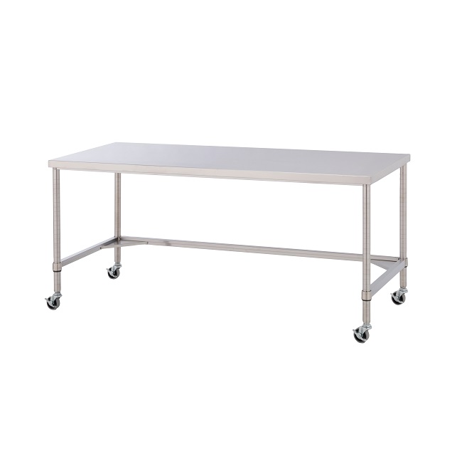 【ポイント15倍】【直送品】 山金工業 ステンレスワークテーブル 移動式 H827mm WTNC-9060-U75-H827 SUS304 コの字タイプ 【大型】