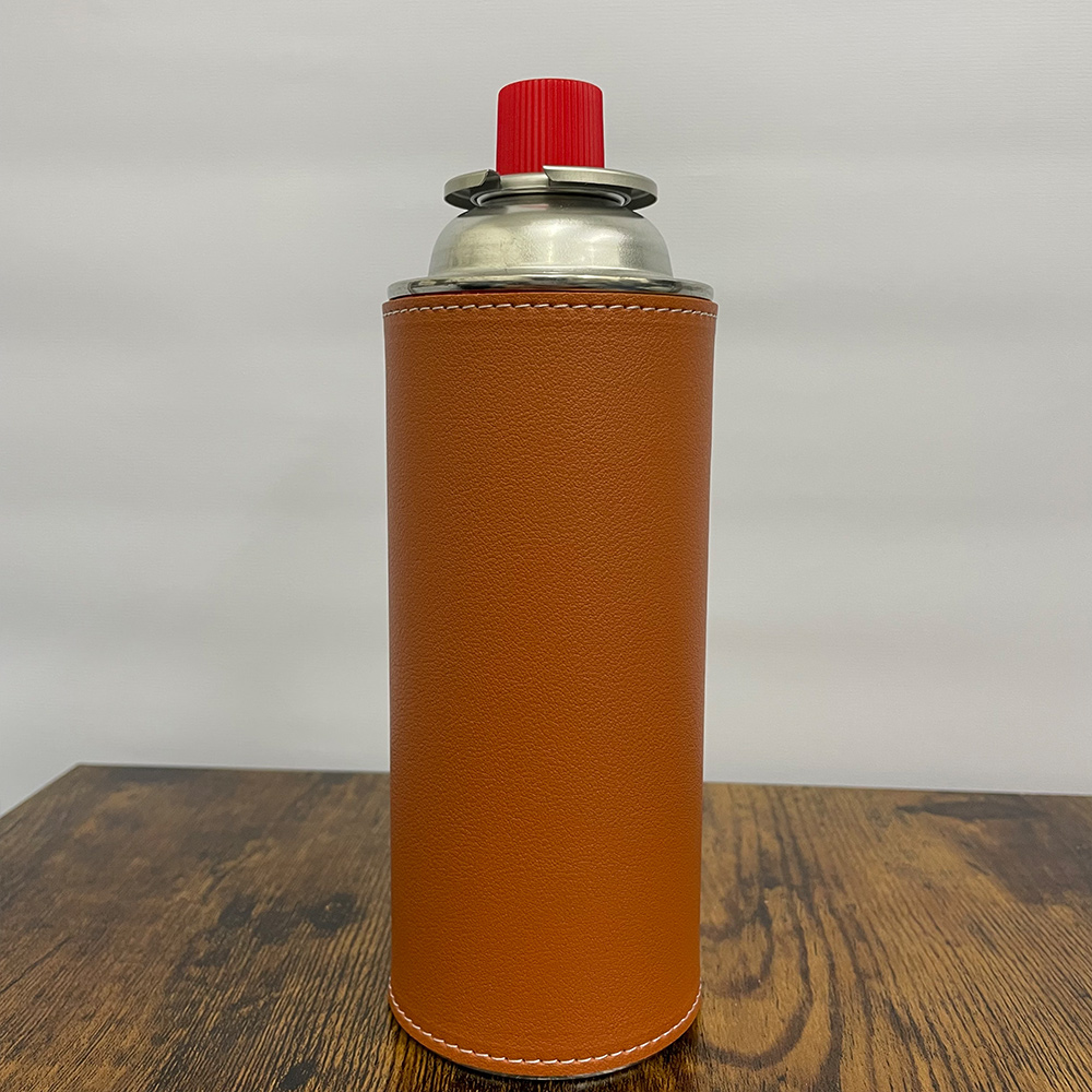 ガス缶カバー cb缶カバー puレザー製 ベルクロ式 ガスボンベ保護