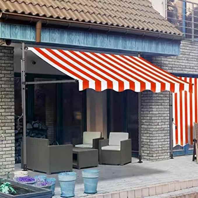 オーニングテント つっぱり日よけ 2m/2.5m/3m/3.5m/4m スクリーン式