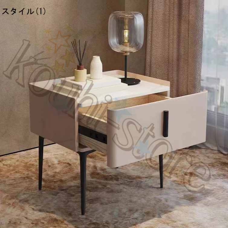 タイルトップ　タイル天板　サイドテーブル ナイトテーブル　サイドチェスト ナイトテーブル サイドテーブル 幅50cm セラミック ホワイト グレー 白