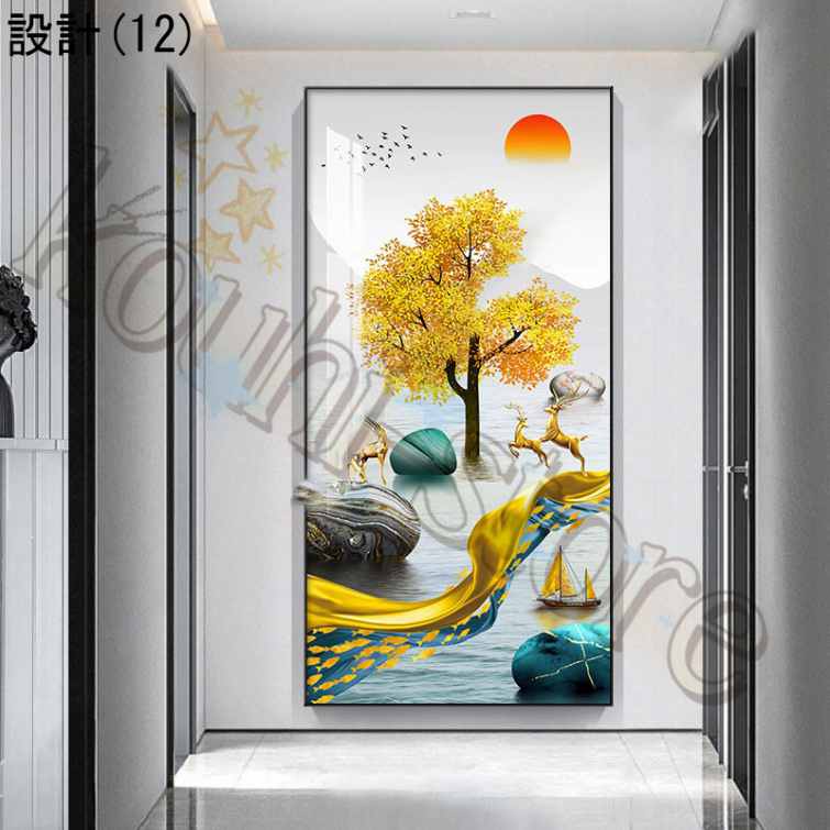 玄関 アートパネル 飾り絵 風水 開運絵画 おしゃれ 風景画 ゴールド