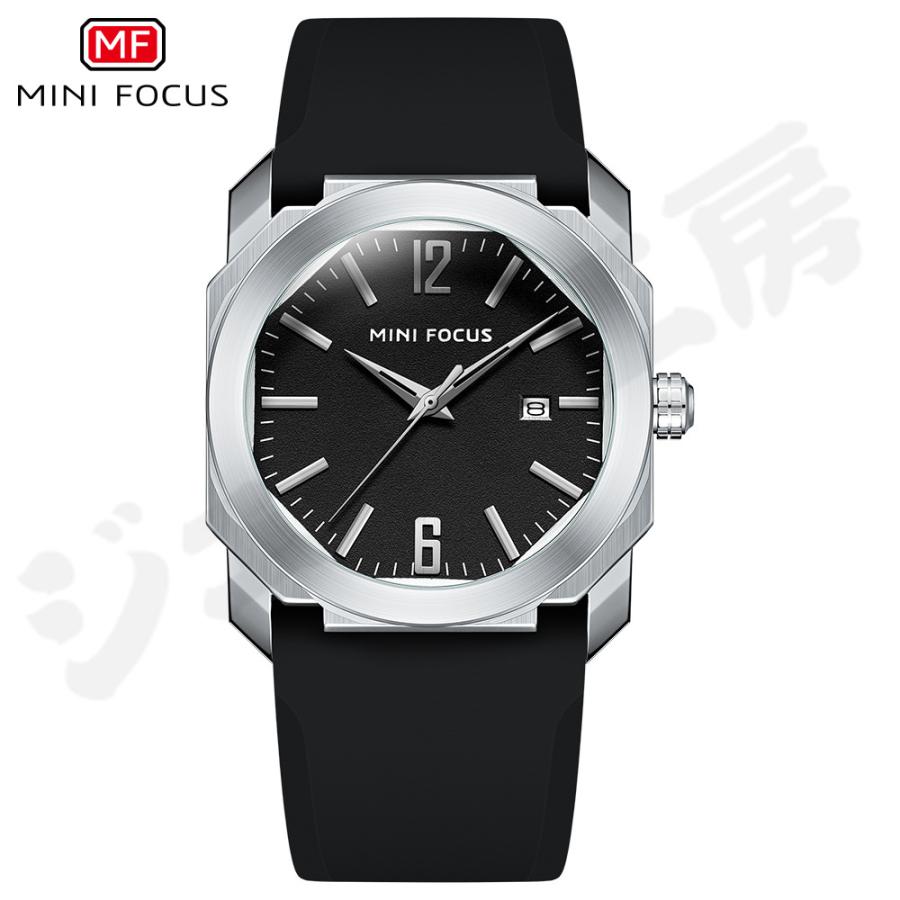 腕時計 MINI FOCUS メンズ腕時計 日本製ムーブメント 防水 カレンダー シリコンストラップ メンズウォッチ0248G 父の日 ギフト｜kouhukudo｜02