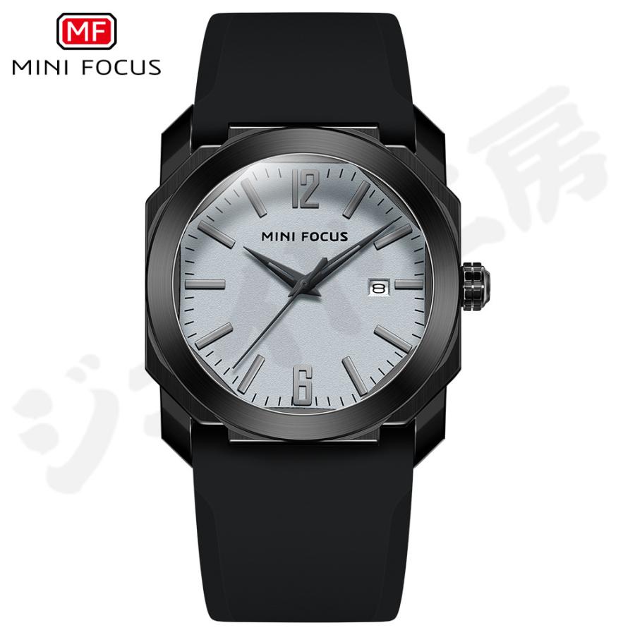 腕時計 MINI FOCUS メンズ腕時計 日本製ムーブメント 防水 カレンダー シリコンストラップ メンズウォッチ0248G 父の日 ギフト｜kouhukudo｜03