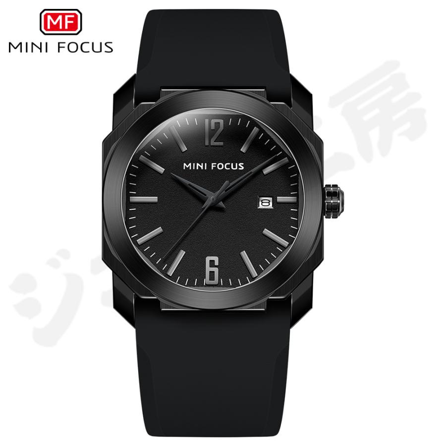 腕時計 MINI FOCUS メンズ腕時計 日本製ムーブメント 防水 カレンダー シリコンストラップ メンズウォッチ0248G 父の日 ギフト｜kouhukudo｜04