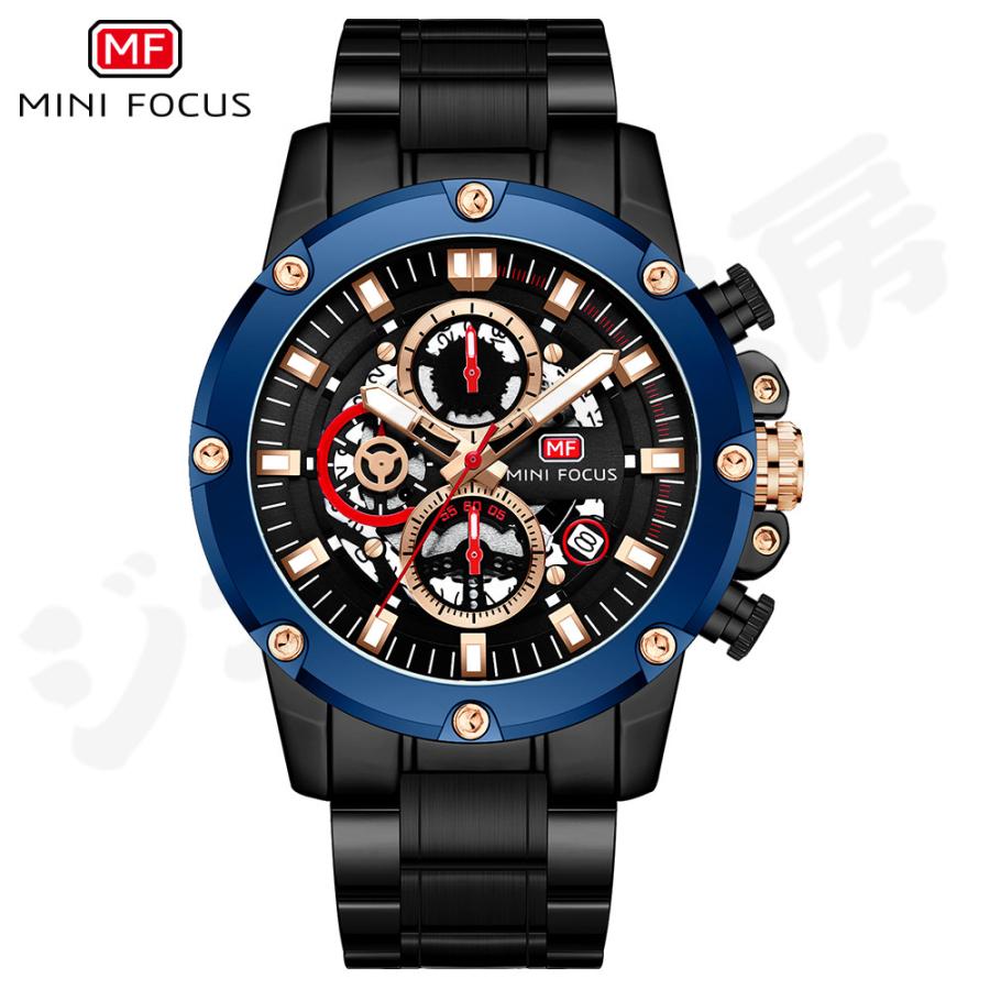 腕時計 MINI FOCUS ビジネス メンズ腕時計 防水 クオーツ腕時計 スチールストラップ 男性用ウォッチ 0398G 父の日 ギフト｜kouhukudo｜02