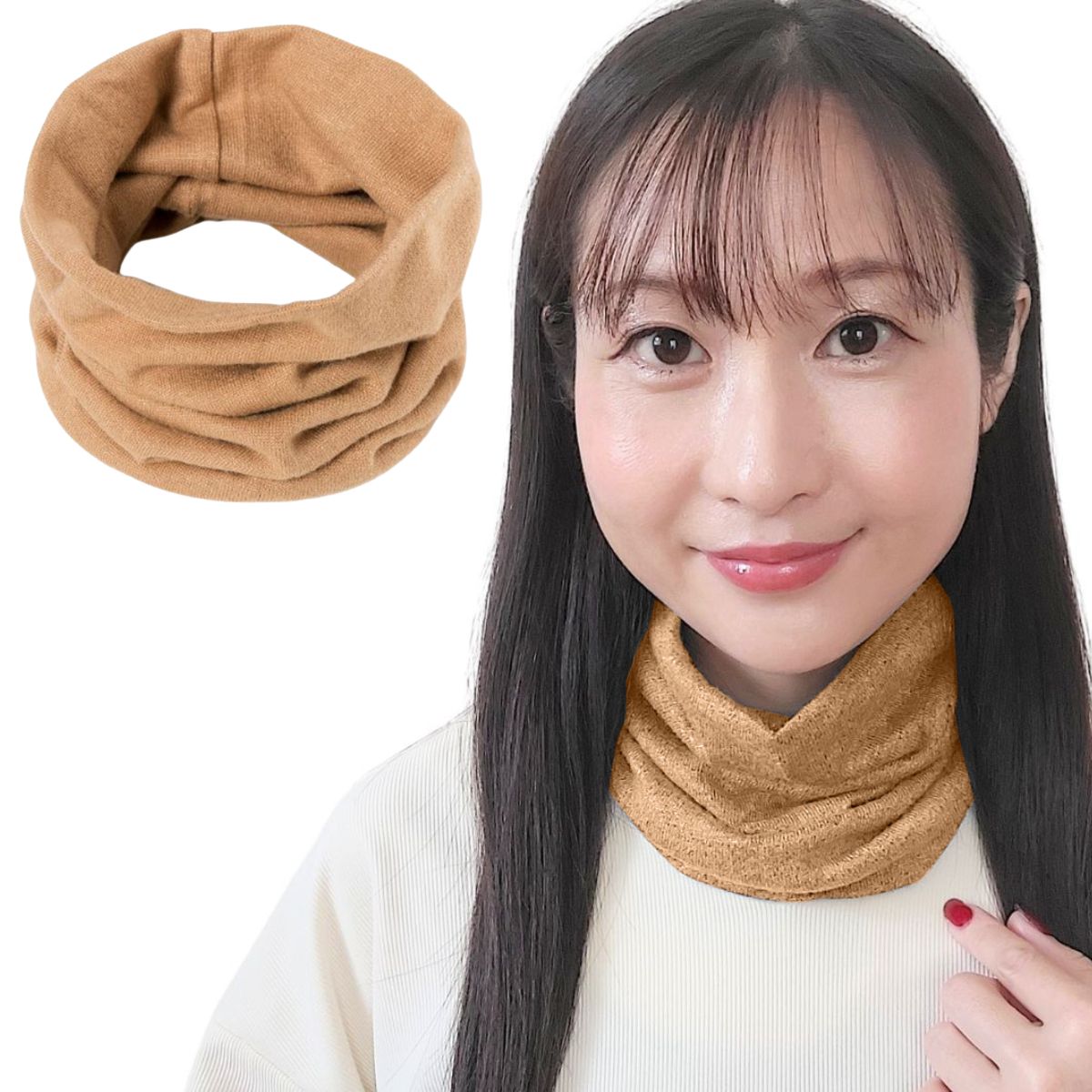 ネックウォーマー 夏用 薄手 綿素材 レディース キッズ兼用 首元カバー ネックガード 軽量 コンパクト ひんやりする日はこれ1枚 通勤 通学 アウトドア にも | ブランド登録なし | 02