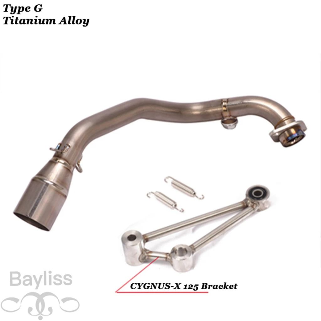 【並行輸入品】 バイク排気フルシステムチタン合金接続リンクチューブフロントリンクパイプyamaha bws 125 CYGNUS-X 125ccの画像