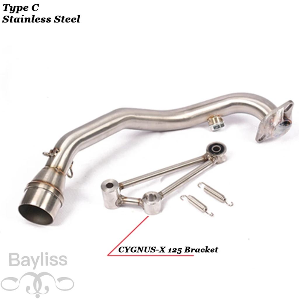 【並行輸入品】 バイク排気フルシステムチタン合金接続リンクチューブフロントリンクパイプyamaha bws 125 CYGNUS-X 125ccの画像