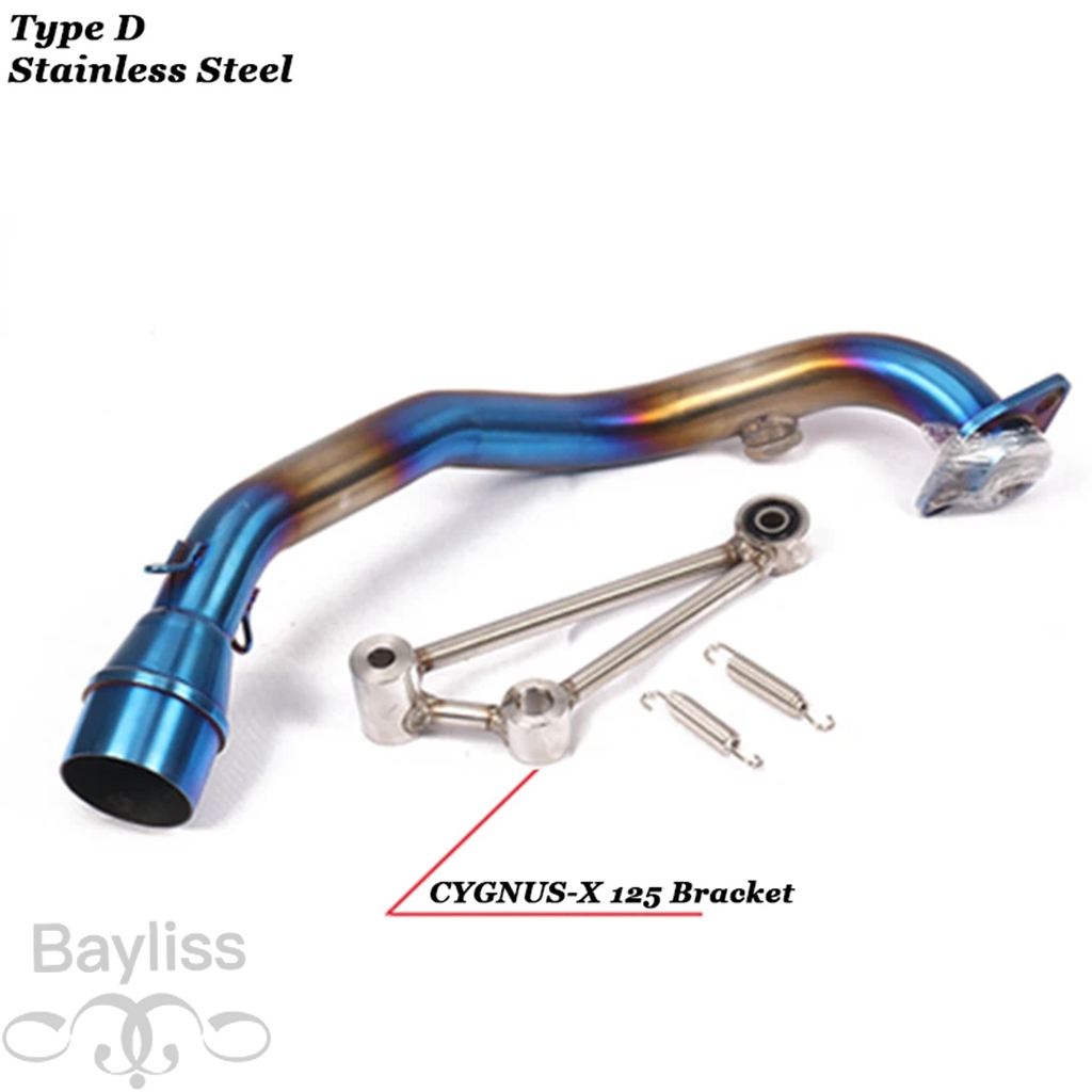 【並行輸入品】 バイク排気フルシステムチタン合金接続リンクチューブフロントリンクパイプyamaha bws 125 CYGNUS-X 125ccの画像