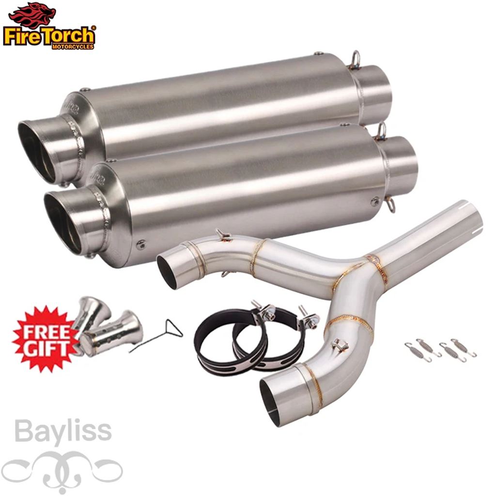 【並行輸入品】 スリップアプリリアdorsoduro 750 2008-2016 Smv750 smv 750 dorsoduro Dd750 midパイプエスパスモト接続カーボン51mmマフラーの画像