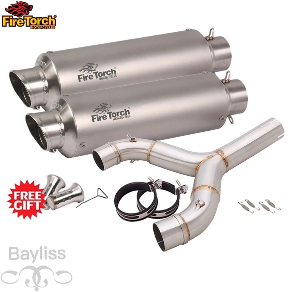 【並行輸入品】 スリップアプリリアdorsoduro 750 2008-2016 Smv750 smv 750 dorsoduro Dd750 midパイプエスパスモト接続カーボン51mmマフラーの画像