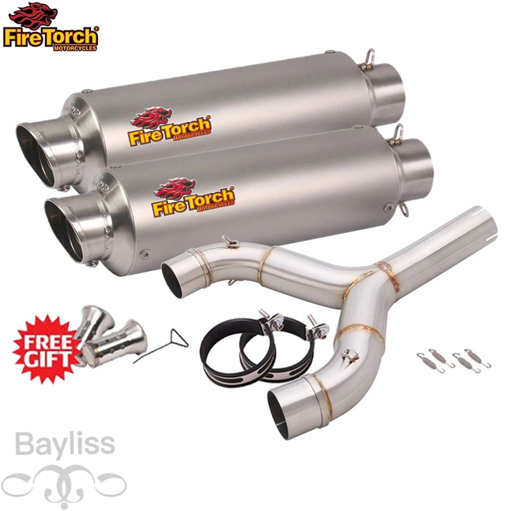 【並行輸入品】 スリップアプリリアdorsoduro 750 2008-2016 Smv750 smv 750 dorsoduro Dd750 midパイプエスパスモト接続カーボン51mmマフラーの画像
