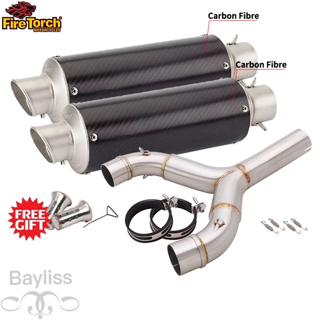 【並行輸入品】 スリップアプリリアdorsoduro 750 2008-2016 Smv750 smv 750 dorsoduro Dd750 midパイプエスパスモト接続カーボン51mmマフラーの画像