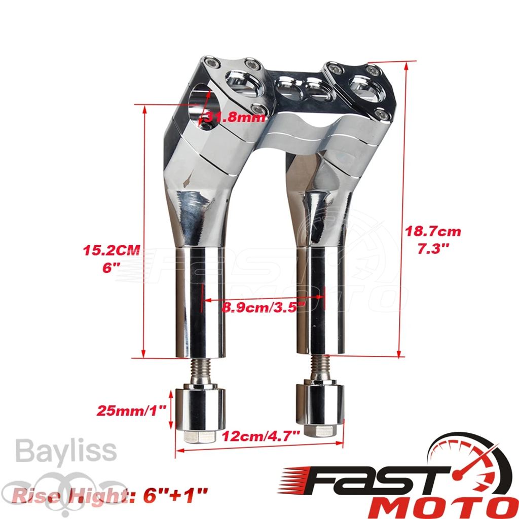 【並行輸入品】 バイク用ハンドルバーライザー6 インチプルバックメアジャスタラー ハーレーカフェレーサーチョッパーボバー用32mm 1-1/4 '''適合の画像