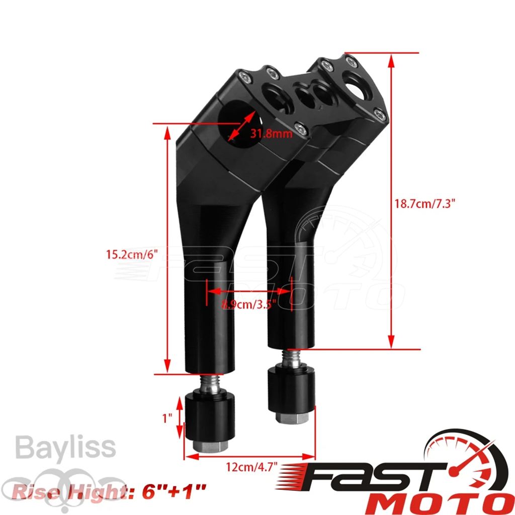 【並行輸入品】 バイク用ハンドルバーライザー6 インチプルバックメアジャスタラー ハーレーカフェレーサーチョッパーボバー用32mm 1-1/4 '''適合の画像