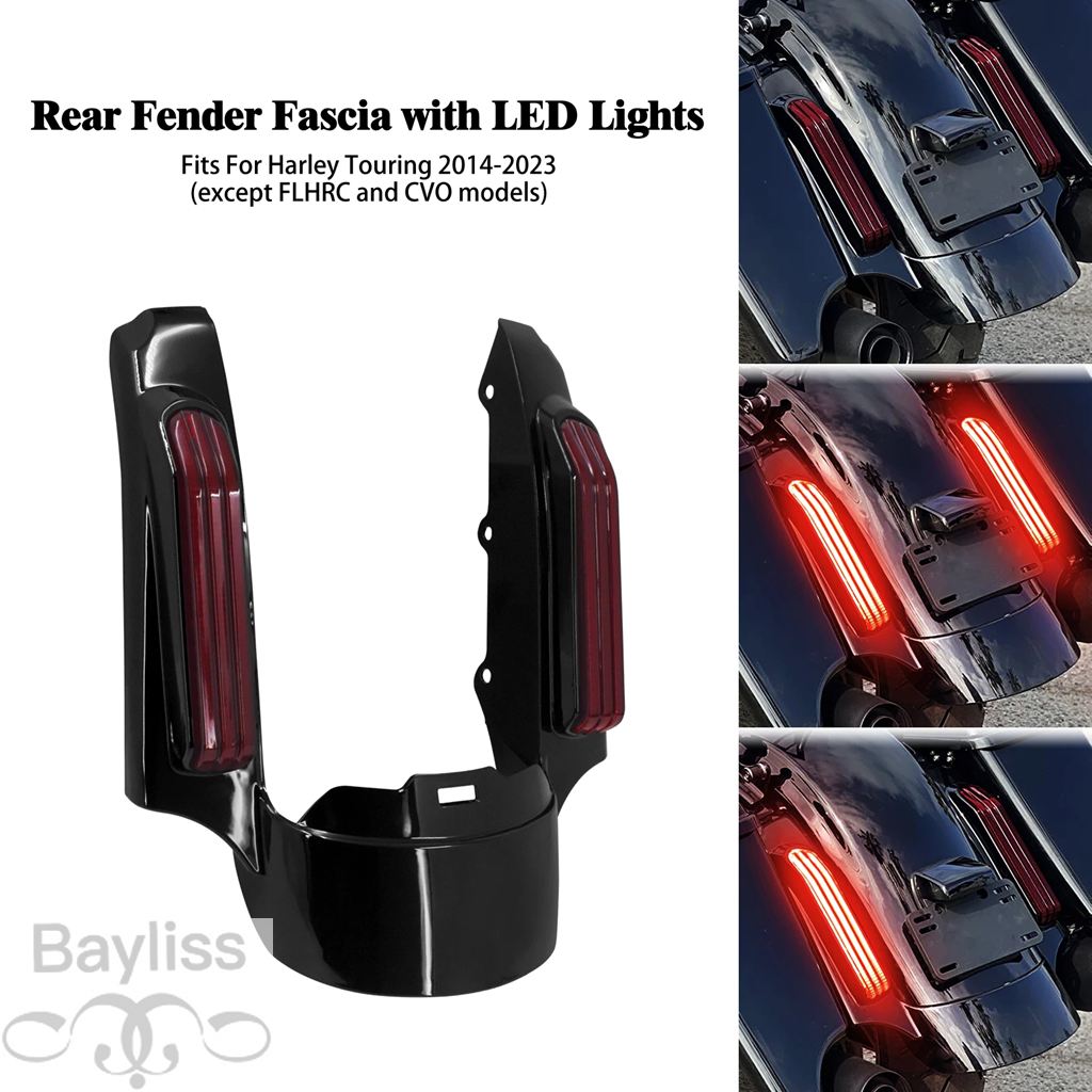 並行輸入品】 バイクリアフェンダーエクステンション LEDライト付き 