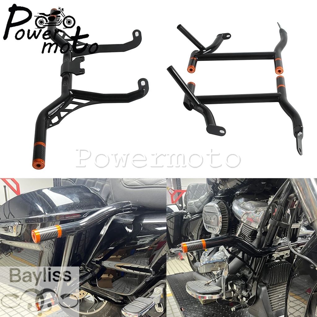 【並行輸入品】スライダーエンドチューブクラッシュバーサドルバッグレールエンジンガードハーレーツーリングストリートロードグライドキング FLHXS FLTRXS_6