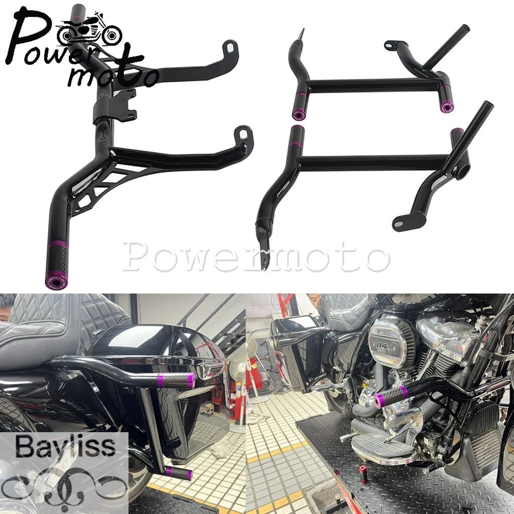 【並行輸入品】スライダーエンドチューブクラッシュバーサドルバッグレールエンジンガードハーレーツーリングストリートロードグライドキング FLHXS FLTRXS_7