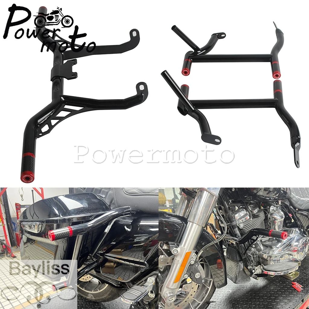 【並行輸入品】スライダーエンドチューブクラッシュバーサドルバッグレールエンジンガードハーレーツーリングストリートロードグライドキング FLHXS FLTRXS_1