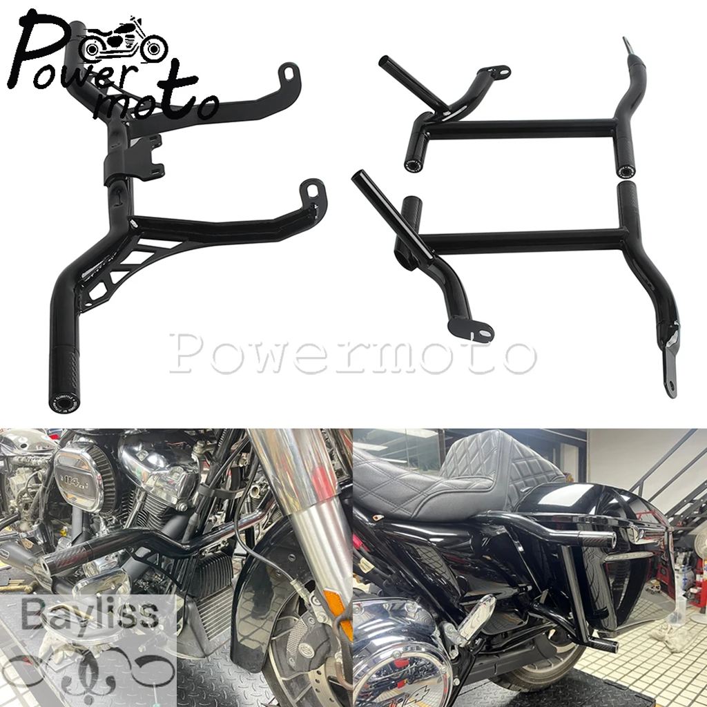 【並行輸入品】スライダーエンドチューブクラッシュバーサドルバッグレールエンジンガードハーレーツーリングストリートロードグライドキング FLHXS FLTRXS_2