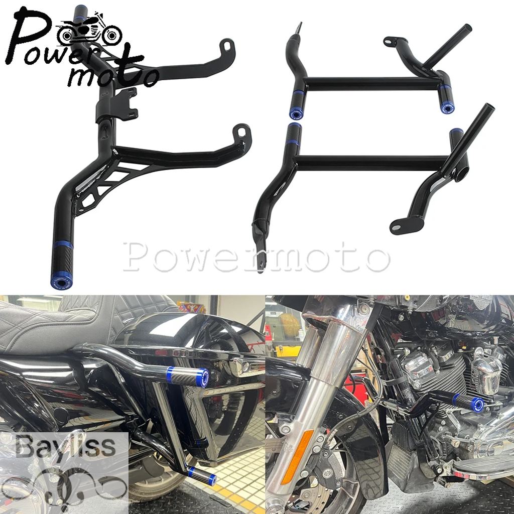 【並行輸入品】スライダーエンドチューブクラッシュバーサドルバッグレールエンジンガードハーレーツーリングストリートロードグライドキング FLHXS FLTRXS_3