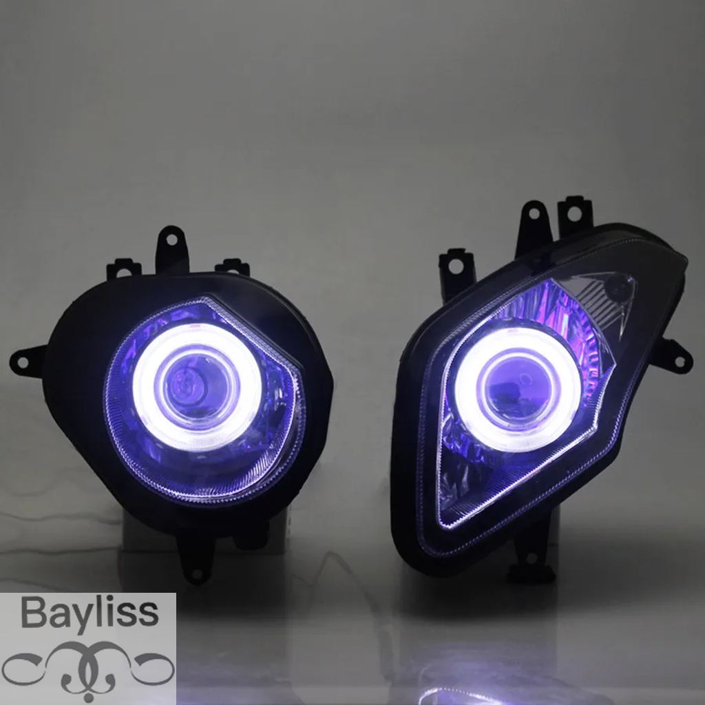 【並行輸入品】バイクヘッドライト LED カスタムバイキセノンヘッドライトランプ HID プロジェクターヘッドランプアセンブリファロパラモト BMW S1000RRの画像