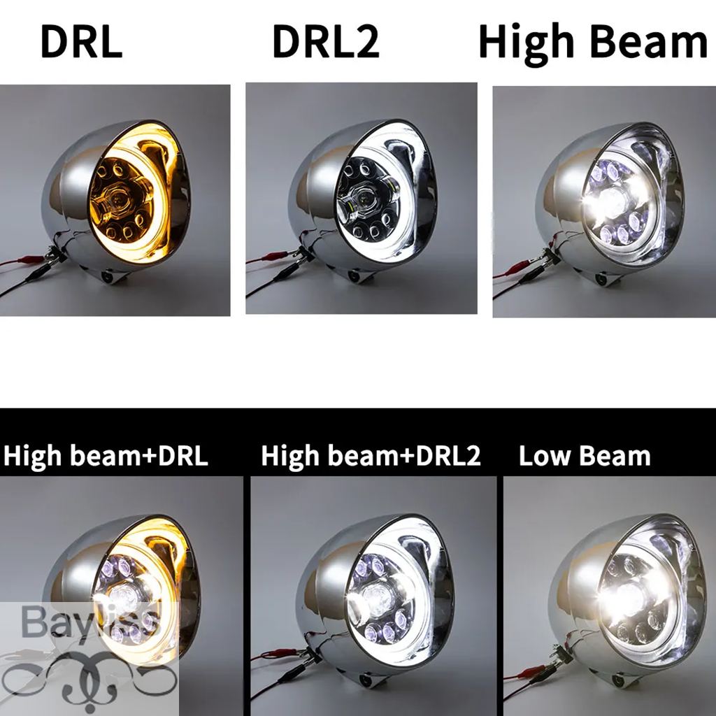 並行輸入品】5.75 インチバイク LED 弾丸ヘッドライトハーレーヤマハ