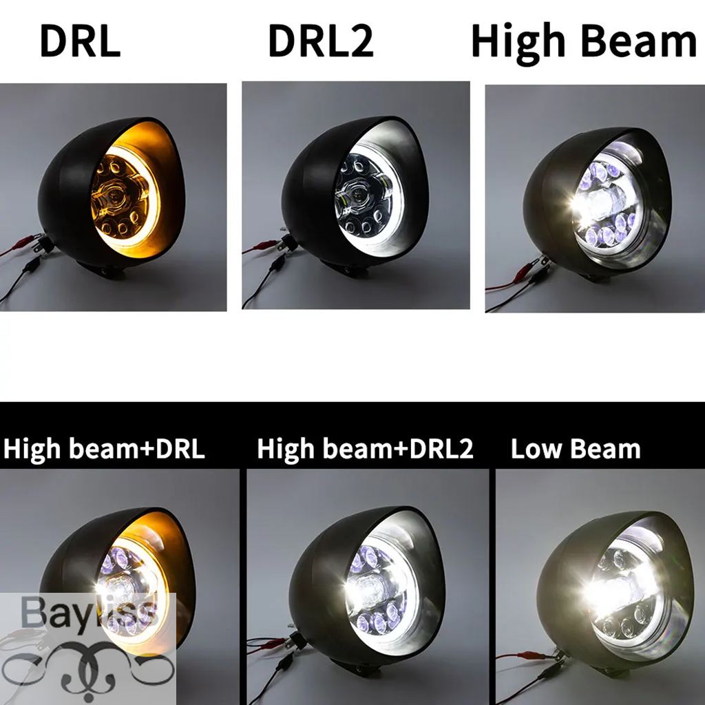 並行輸入品】5.75 インチバイク LED 弾丸ヘッドライトハーレーヤマハ
