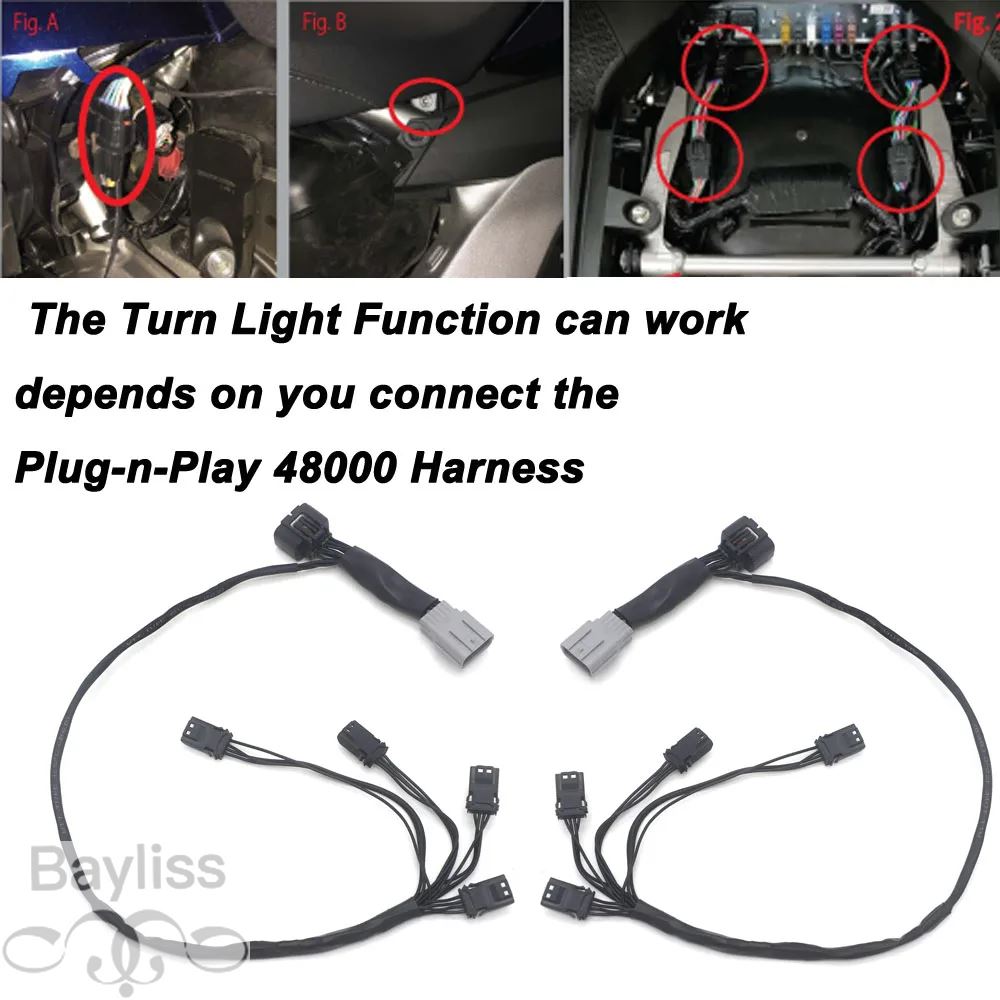 【並行輸入品】ホンダゴールドウイングgl1800 f6b 2018 2019 2020 2021用ledリアサドル ライト ハザード灯 赤レンズキット 1ペア_1