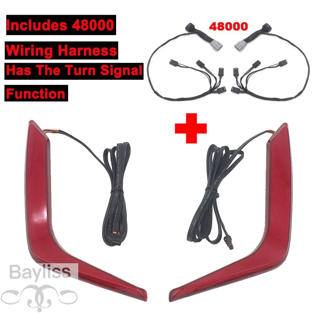 【並行輸入品】ホンダゴールドウイングgl1800 f6b 2018 2019 2020 2021用ledリアサドル ライト ハザード灯 赤レンズキット 1ペア_2