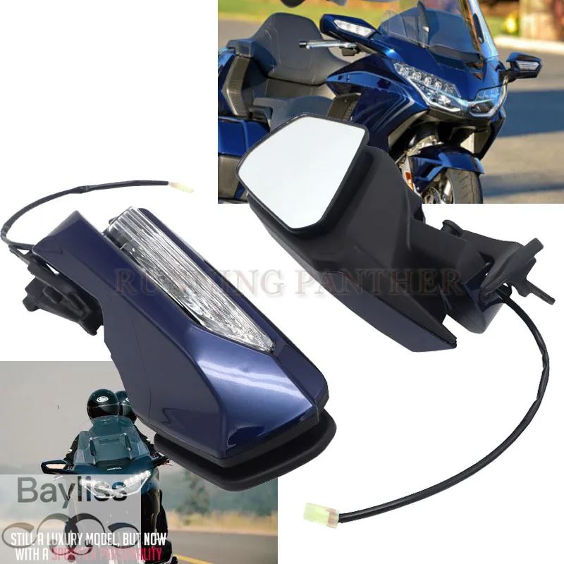【並行輸入品】ホンダゴールドウィング GL1800 GL 1800 2018 バイクバイクバックミラーリアビューミラー LED ウィンカーライトクリアレンズ_2