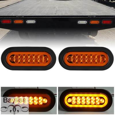 並行輸入品】 楕円形ウィンカーランプ 6インチLEDテールライト 12V 24V