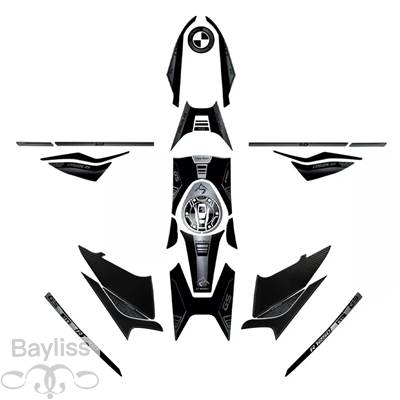 【並行輸入品】 Bmw R 1250 GS トリプルブラック 2021 バイクステッカーキット 3D ゲルエポキシ樹脂防水滑り止め保護デカール_9