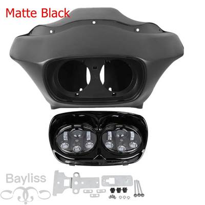 【並行輸入品】 バイク用デュアルLEDヘッドライト 内側外側フェアリング ハーレーロードグライド用 1998-2013 5.75インチ