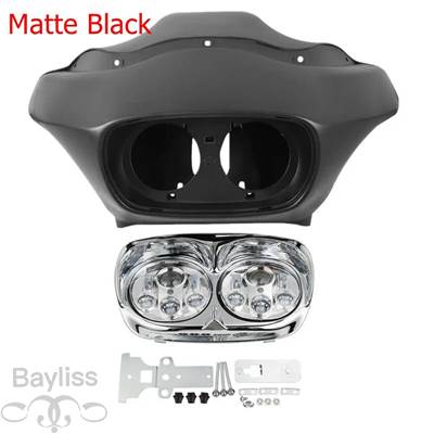 【並行輸入品】 バイク用デュアルLEDヘッドライト 内側外側フェアリング ハーレーロードグライド用 1998-2013 5.75インチ