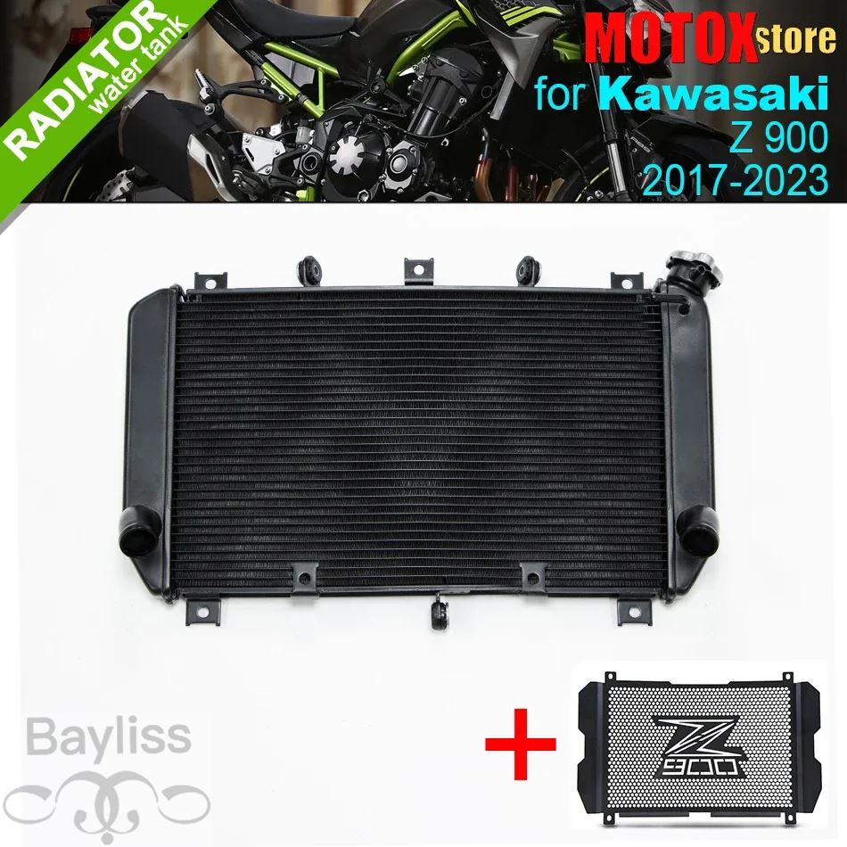 【並行輸入品】バイクアルミラジエーターフィットカワサキ Z900 クーラー冷却システム保護 Z 900 2017-23 2017 2018 2019 2020 2021 2022の画像